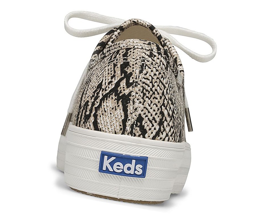 Keds Triple Kick Snake Schnürschuhe Damen Weiß Schwarz | XIYQ52604