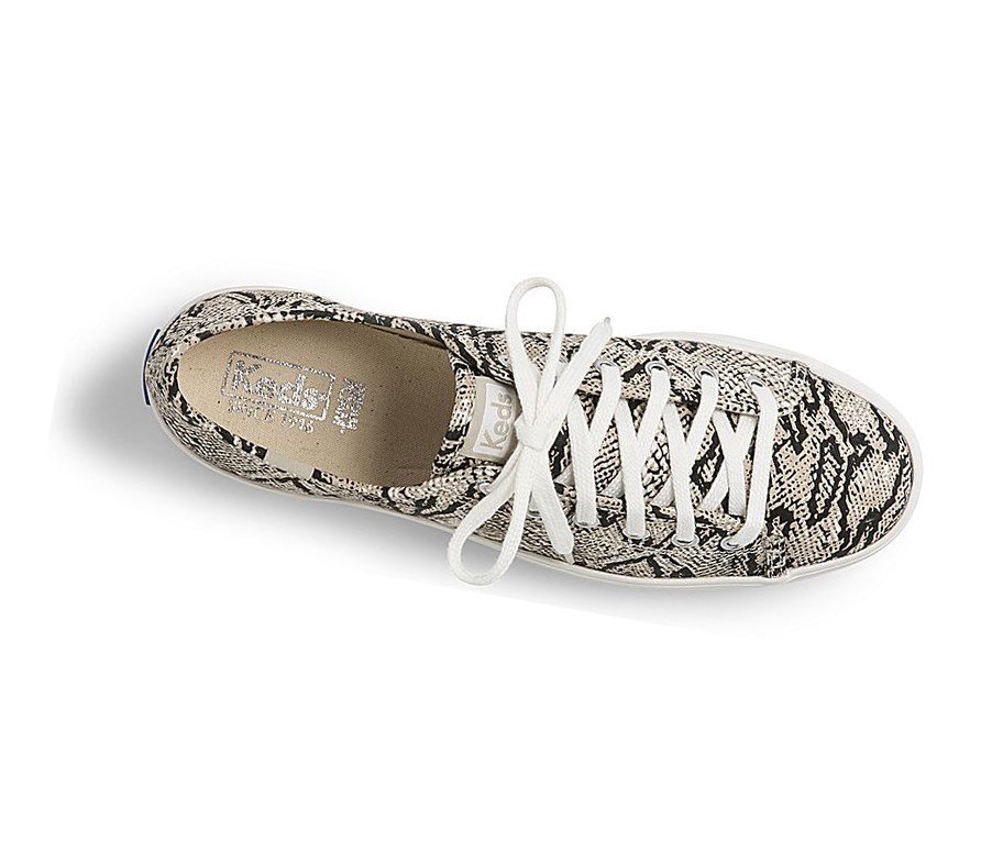 Keds Triple Kick Snake Schnürschuhe Damen Weiß Schwarz | XIYQ52604