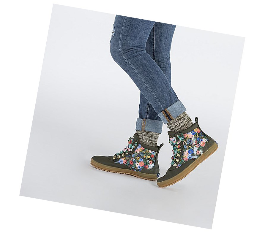 Keds x Rifle Paper Co. Scout Wasser Hohe Stiefel Damen Grün | NDQS16270